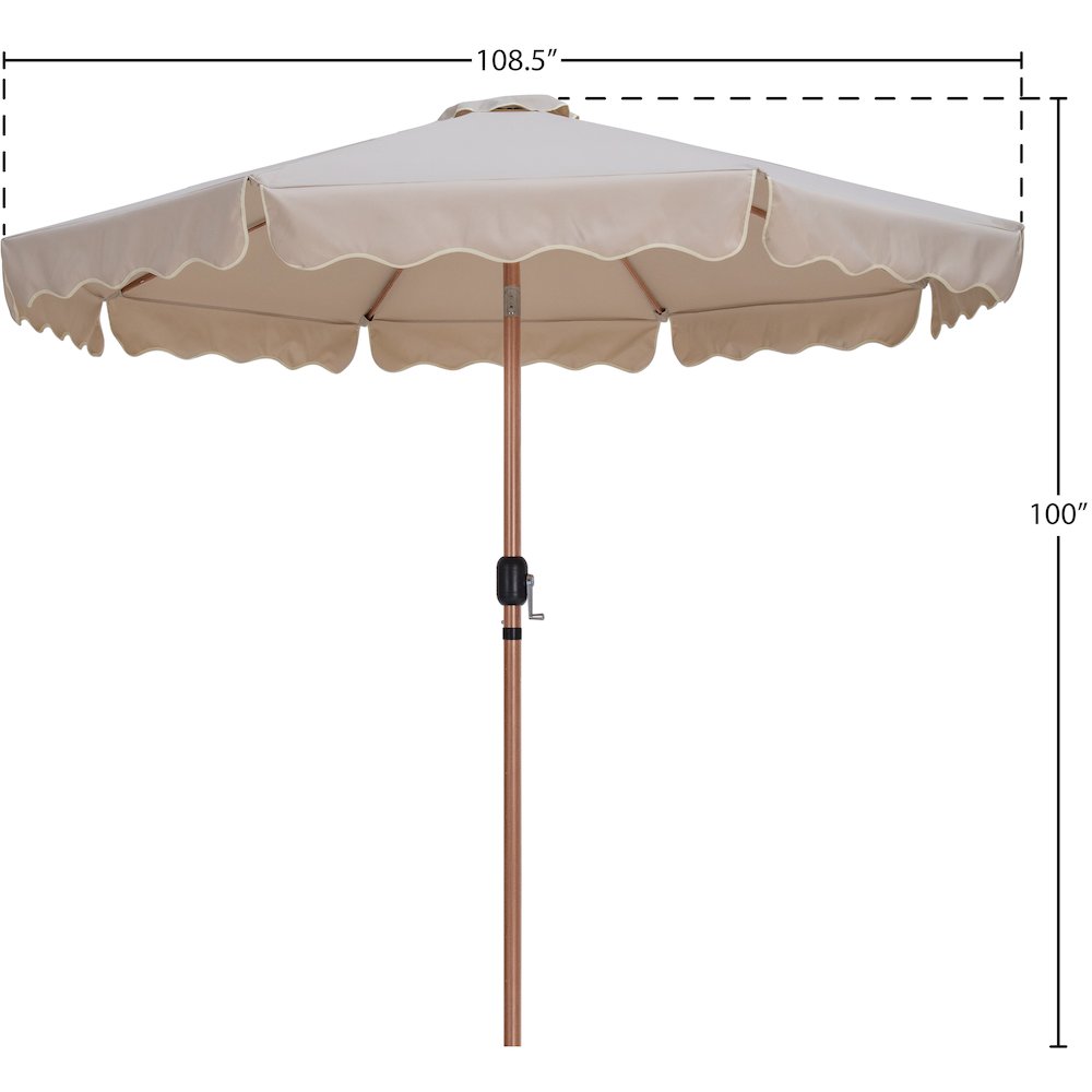 Amalfi Beige With Cream Piping Fabric Patio Umbrellas. Picture 9