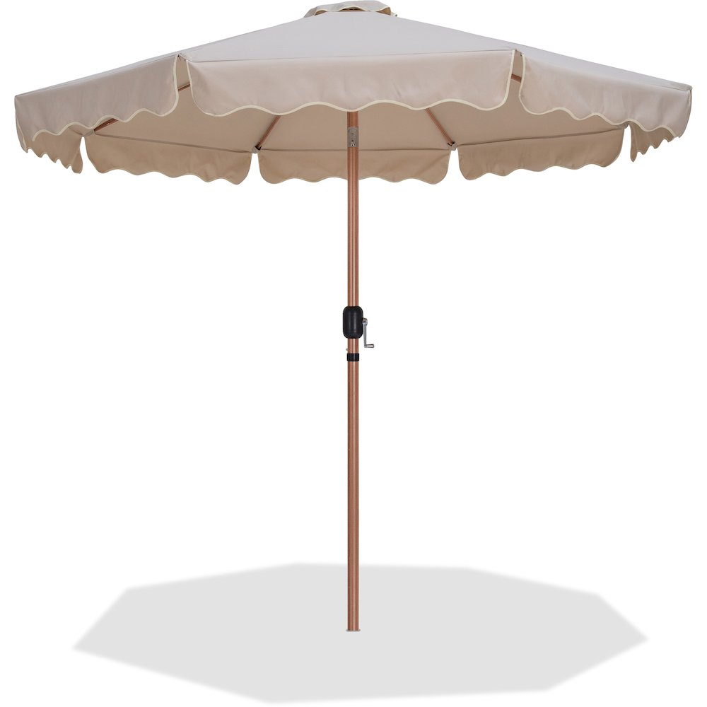 Amalfi Beige With Cream Piping Fabric Patio Umbrellas. Picture 1
