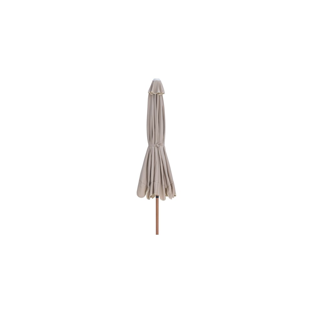 Amalfi Beige With Cream Piping Fabric Patio Umbrellas. Picture 2