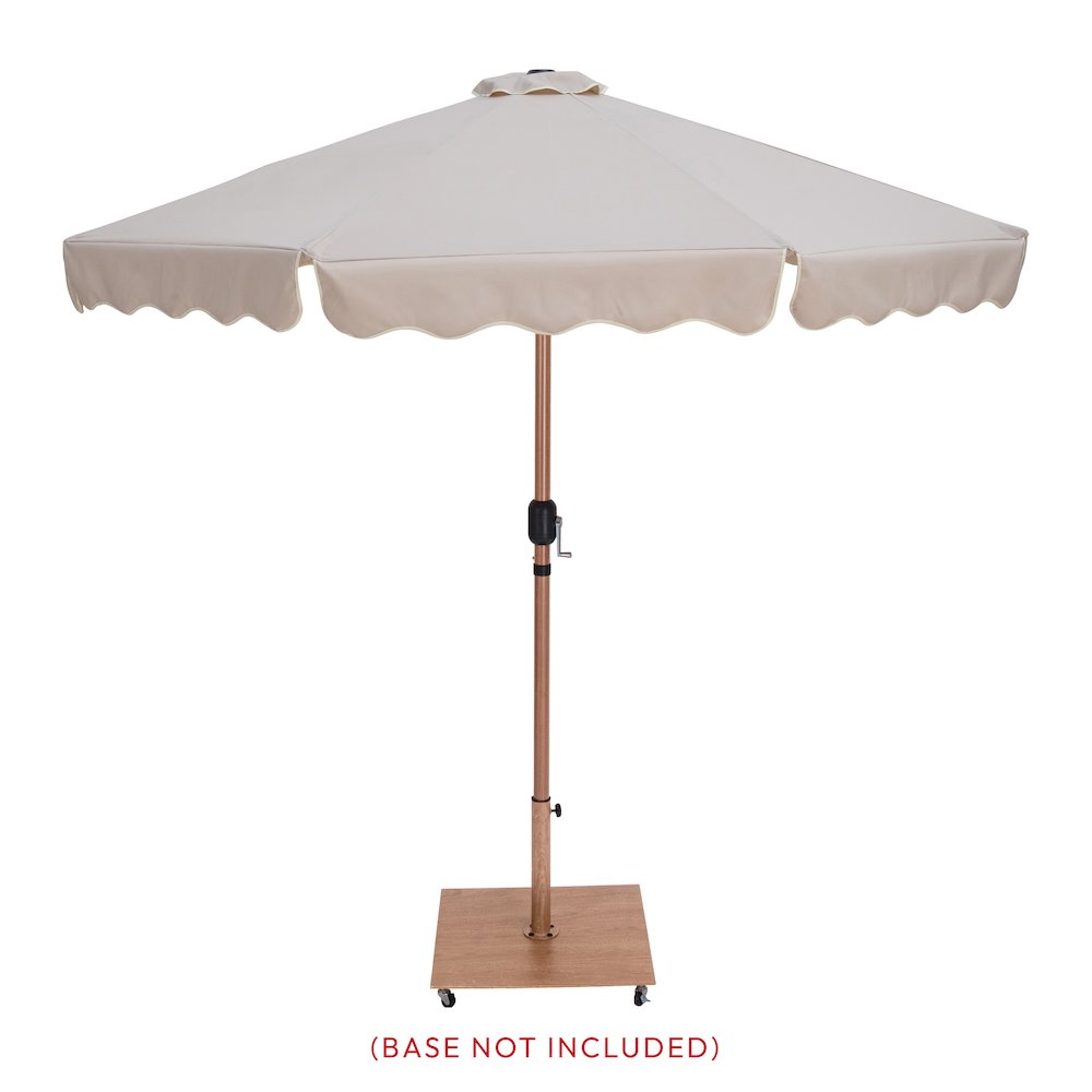 Amalfi Beige With Cream Piping Fabric Patio Umbrellas. Picture 8