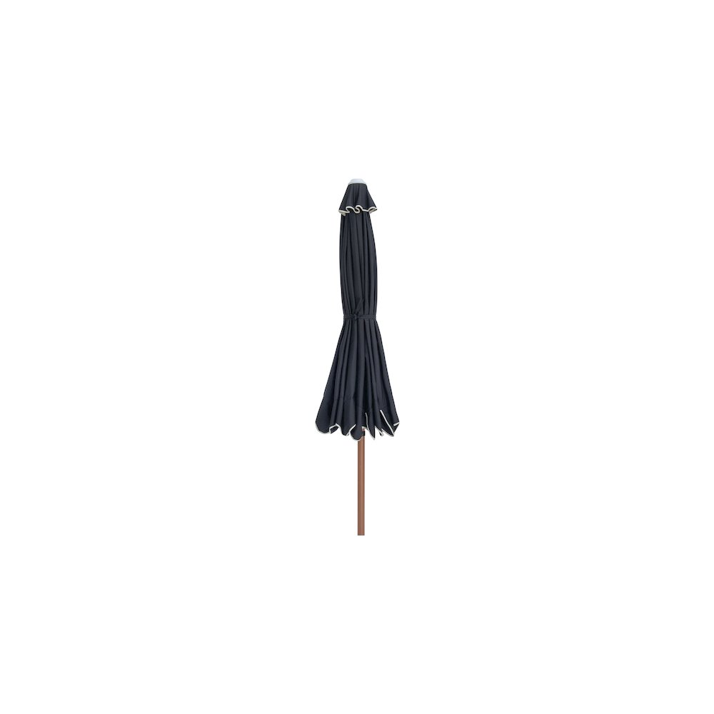 Amalfi Black With Cream Piping Fabric Patio Umbrellas. Picture 2