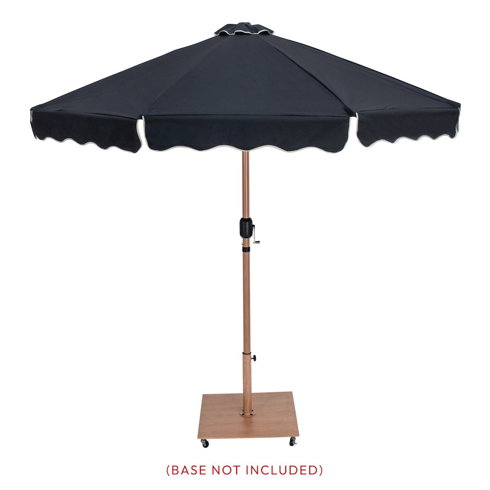 Amalfi Black With Cream Piping Fabric Patio Umbrellas. Picture 8