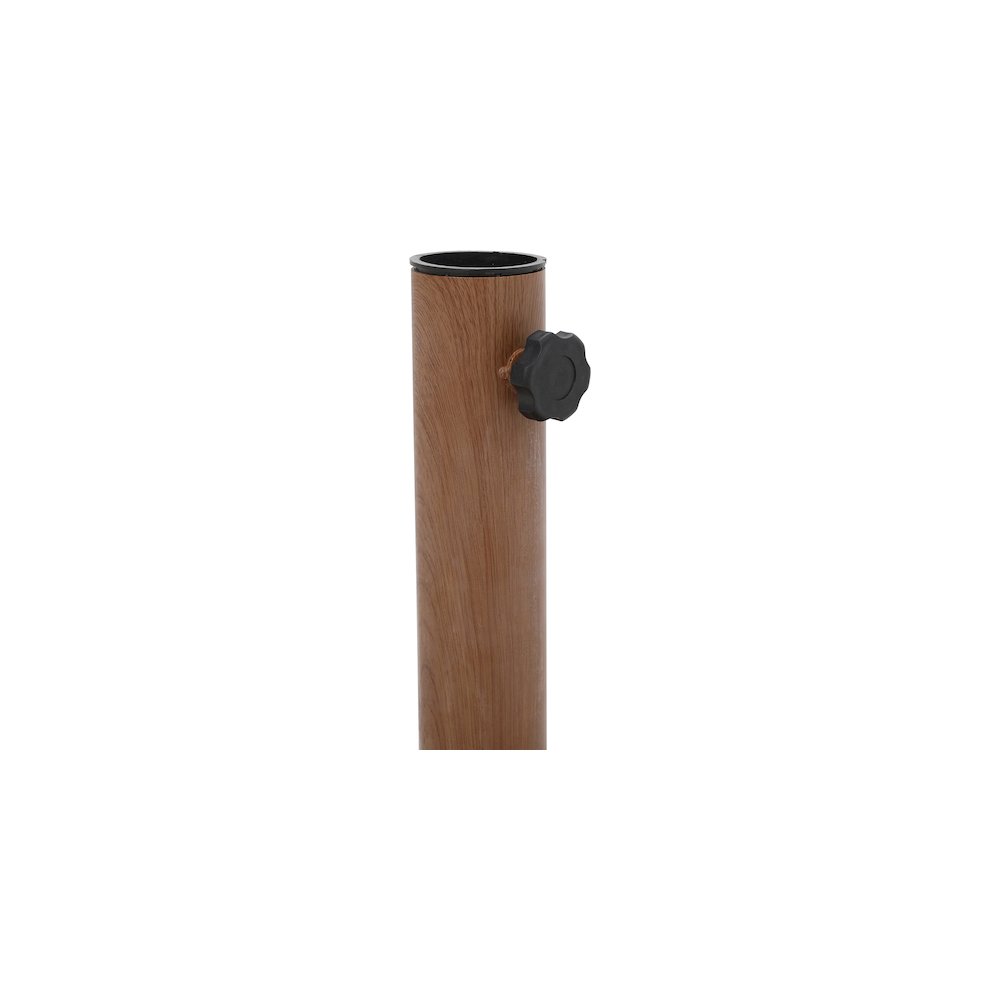 Amalfi Navy With Cream Piping / Teak Metal Patio Umbrella with Base Sets. Picture 10