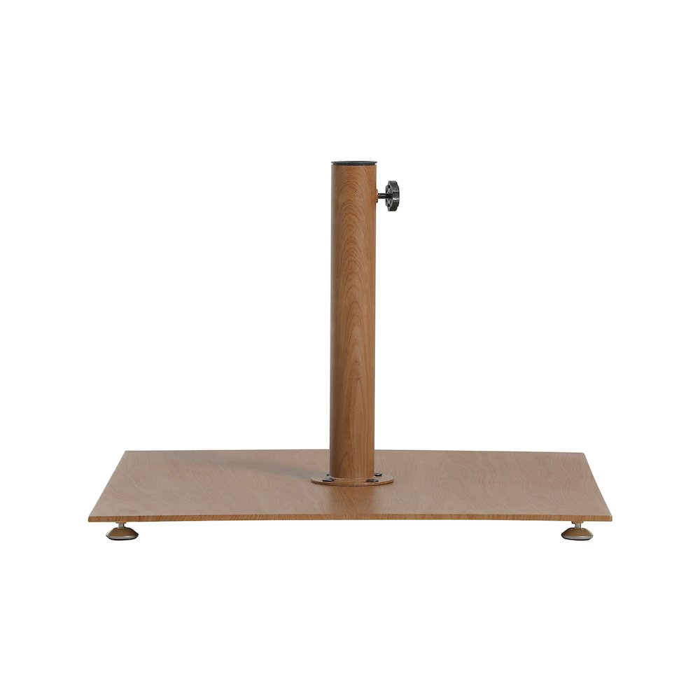 Amalfi Navy With Cream Piping / Teak Metal Patio Umbrella with Base Sets. Picture 5