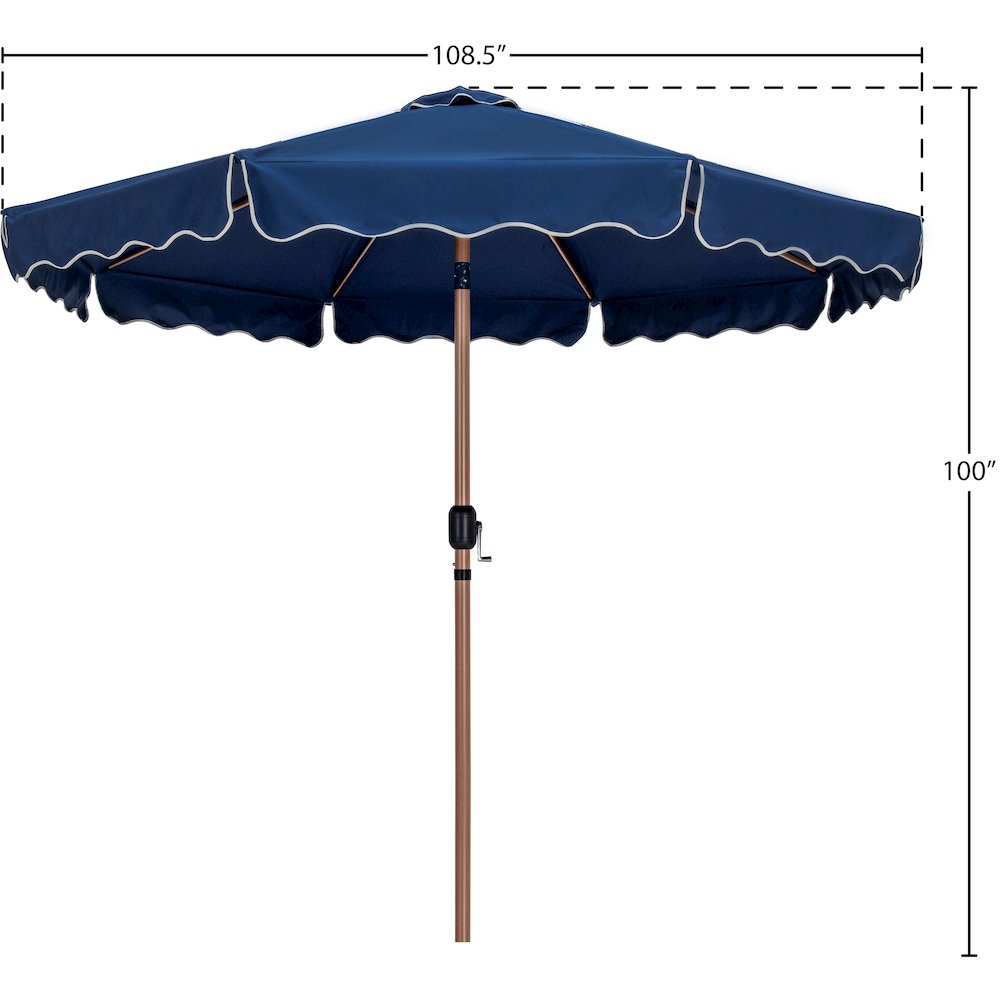 Amalfi Navy With Cream Piping Fabric Patio Umbrellas. Picture 9