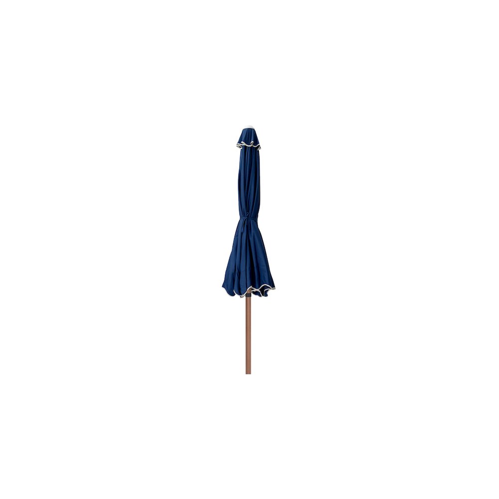 Amalfi Navy With Cream Piping Fabric Patio Umbrellas. Picture 2