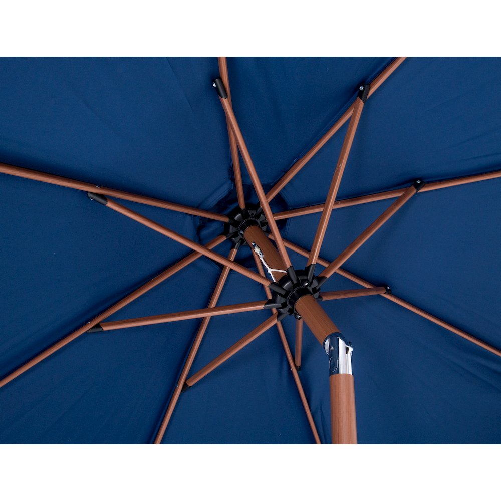 Amalfi Navy With Cream Piping Fabric Patio Umbrellas. Picture 6