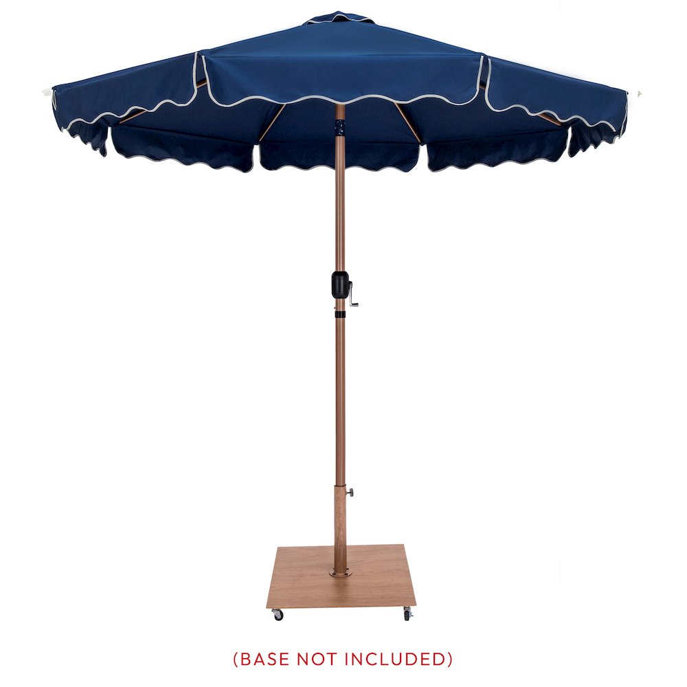 Amalfi Navy With Cream Piping Fabric Patio Umbrellas. Picture 8