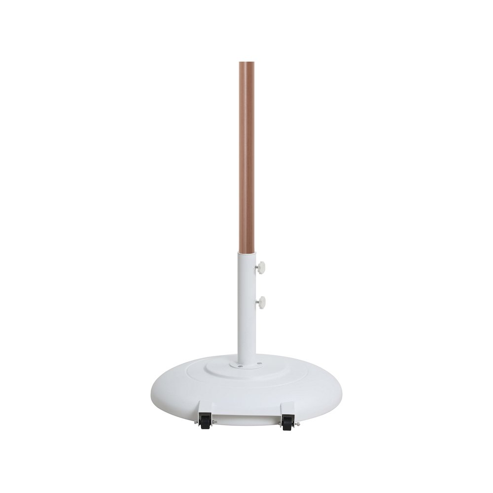 Amalfi White With Black Piping / Matte White Metal Patio Umbrella with Base Sets. Picture 4