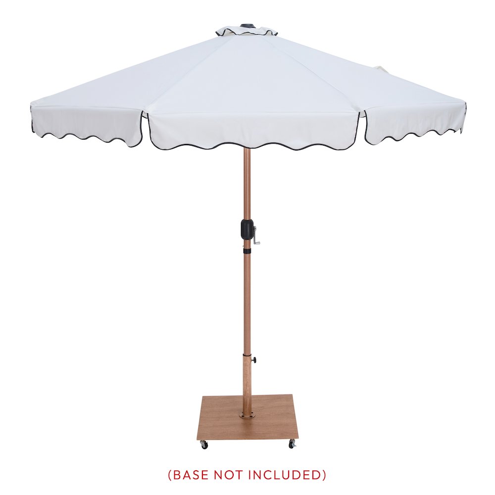 Amalfi White With Black Piping Fabric Patio Umbrellas. Picture 8