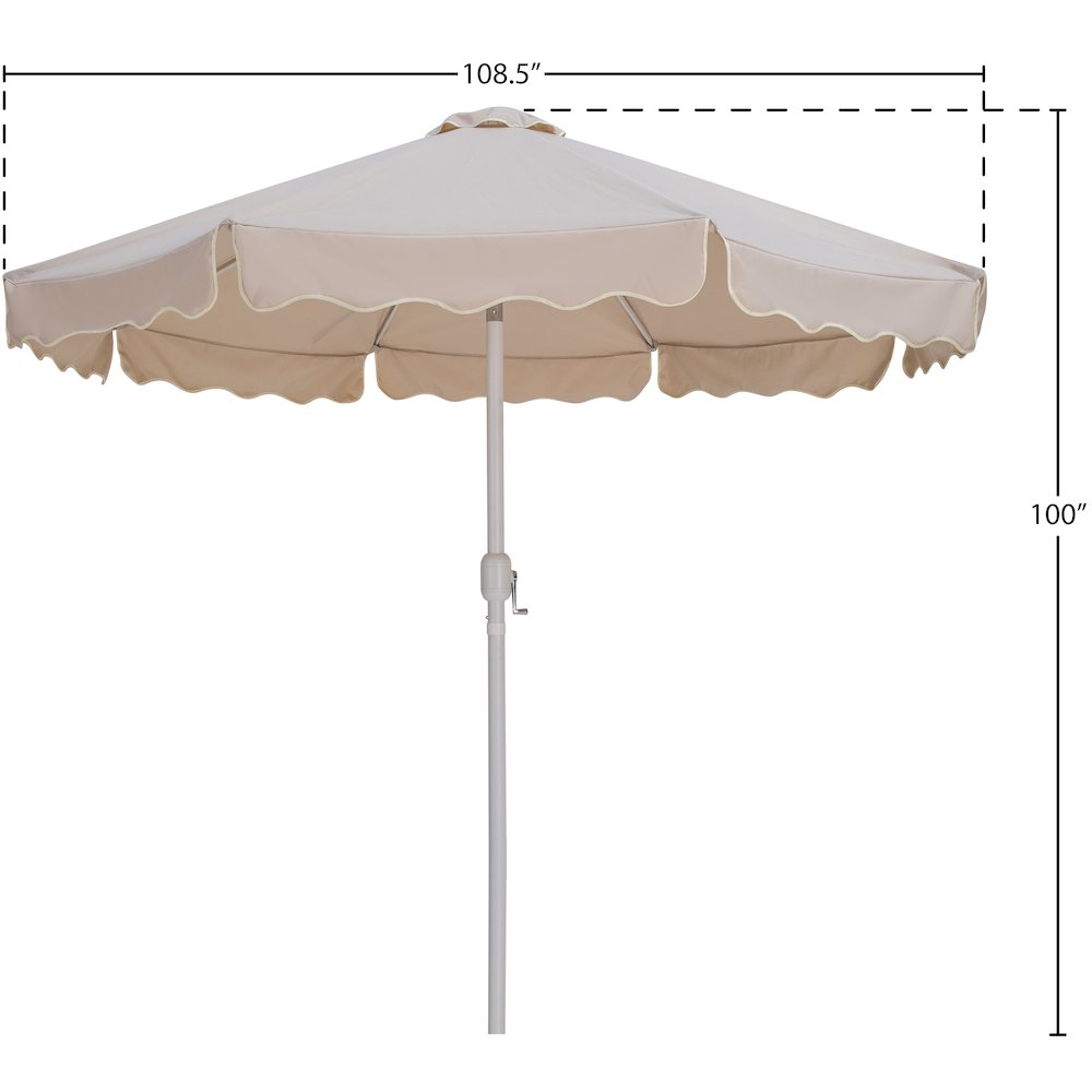 Amalfi Beige With Cream Piping Fabric Patio Umbrellas. Picture 9