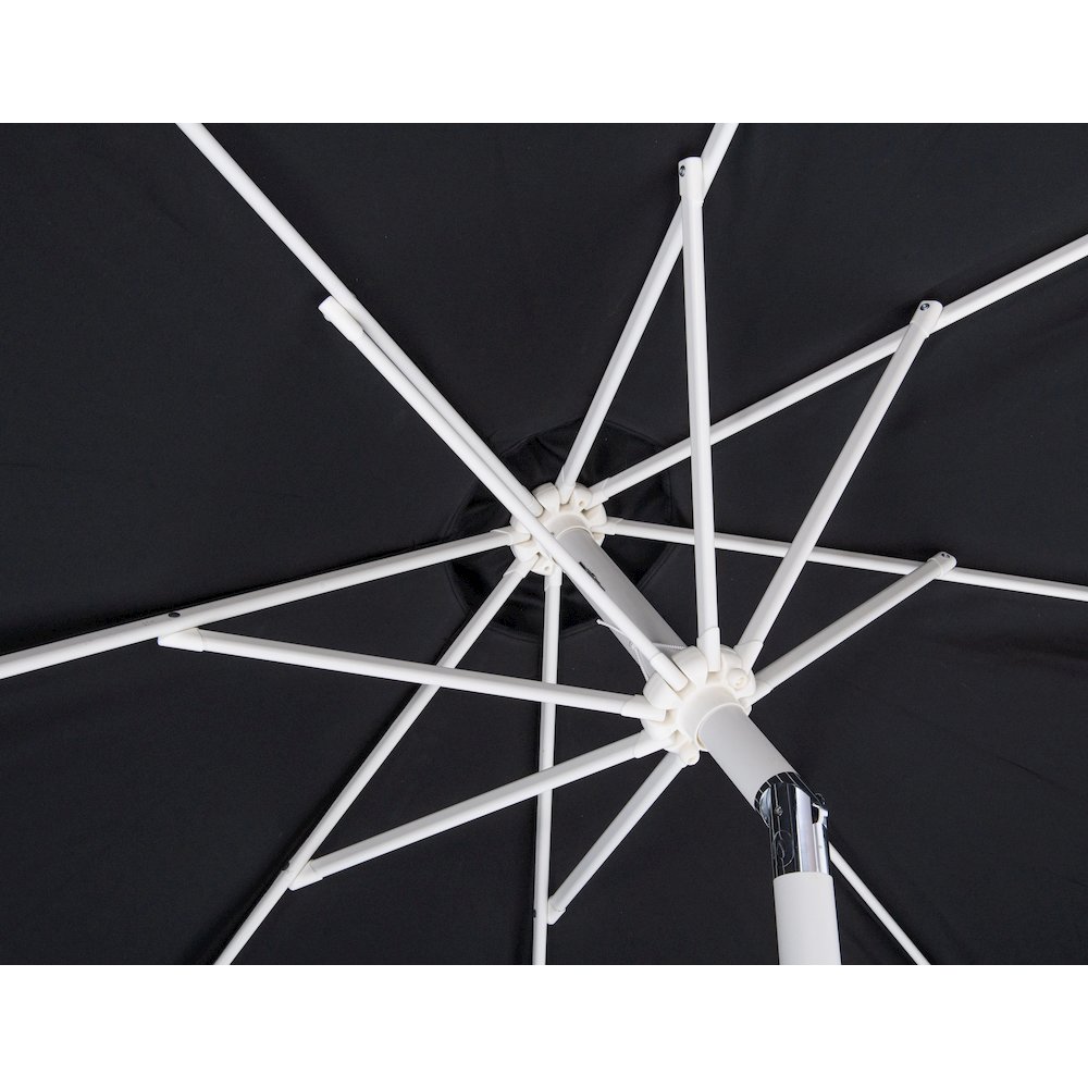 Amalfi Black With Cream Piping / Teak Metal Patio Umbrella with Base Sets. Picture 15