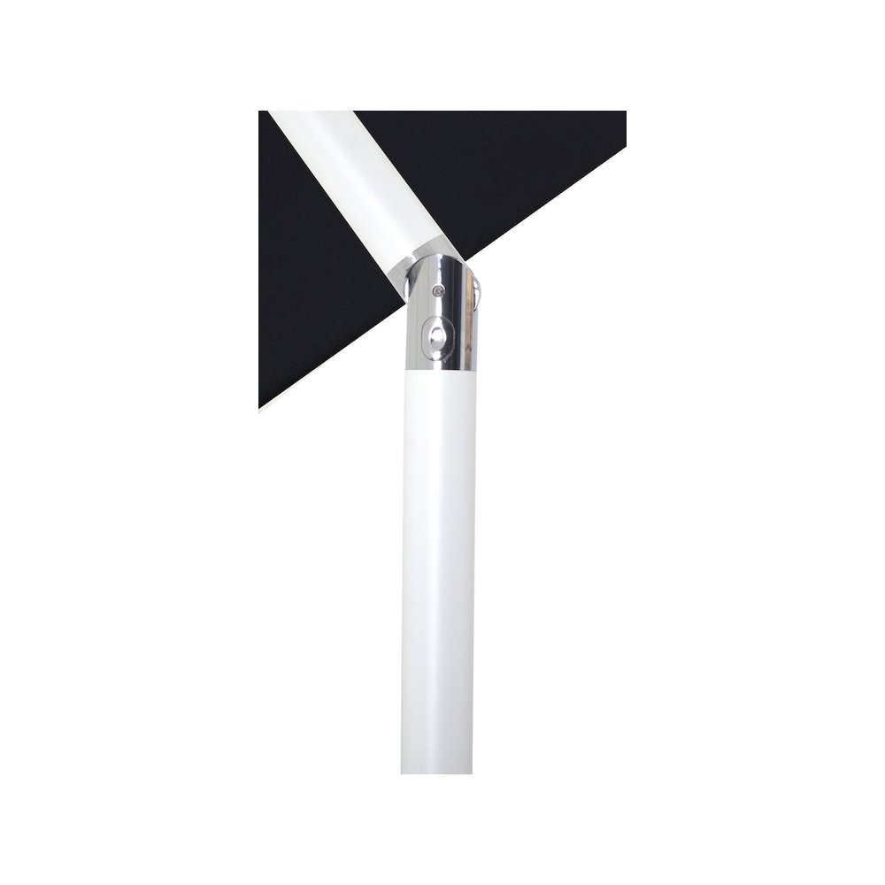 Amalfi Black With Cream Piping / Matte White Metal Patio Umbrella with Base Sets. Picture 14