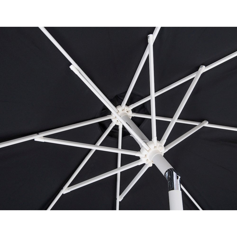 Amalfi Black With Cream Piping / Teak Metal Patio Umbrella with Base Sets. Picture 13