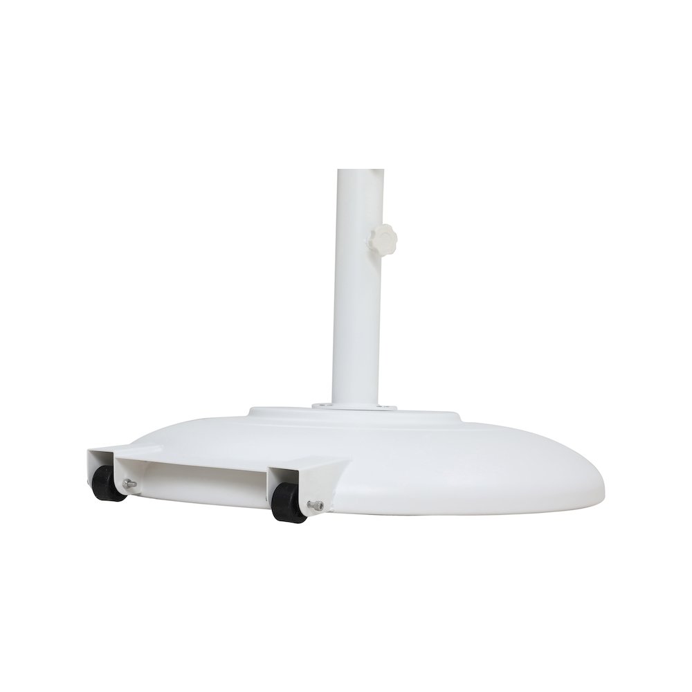 Amalfi Black With Cream Piping / Matte White Metal Patio Umbrella with Base Sets. Picture 6
