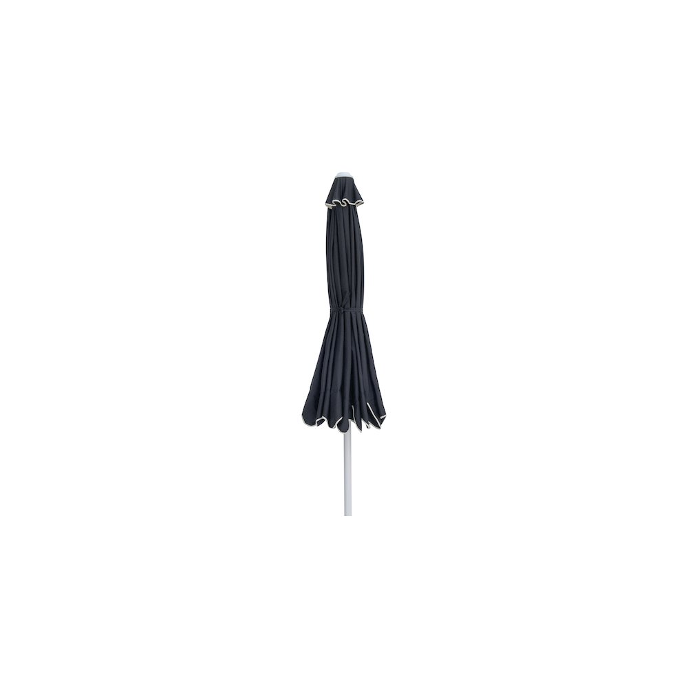 Amalfi Black With Cream Piping Fabric Patio Umbrellas. Picture 2