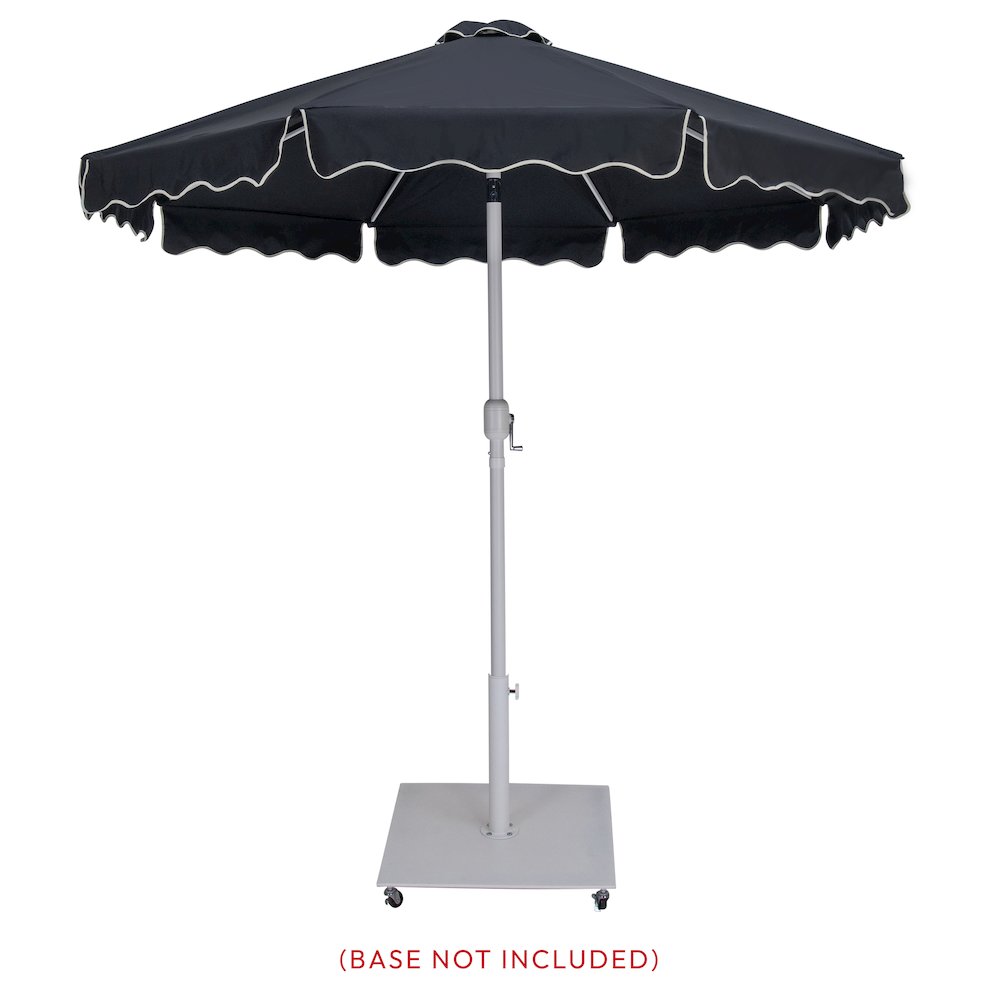 Amalfi Black With Cream Piping Fabric Patio Umbrellas. Picture 8