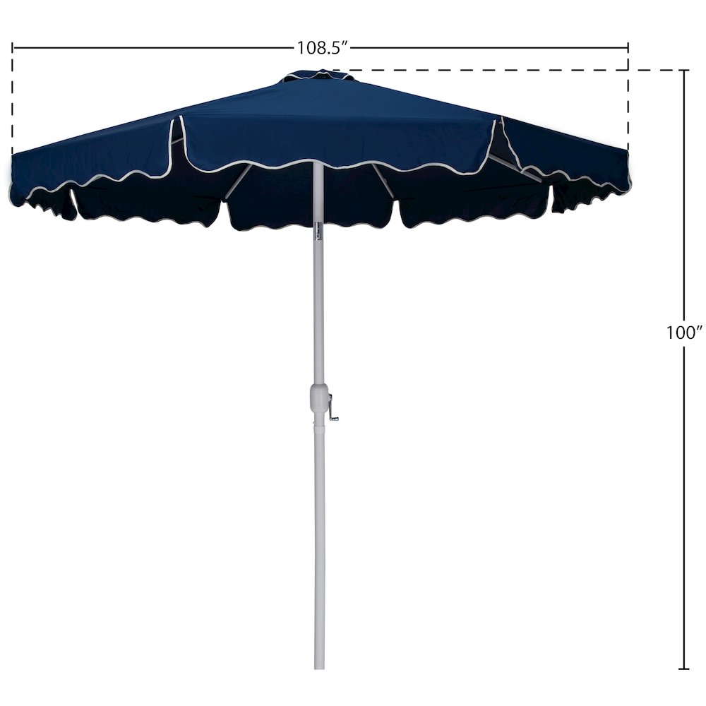 Amalfi Navy With Cream Piping Fabric Patio Umbrellas. Picture 9