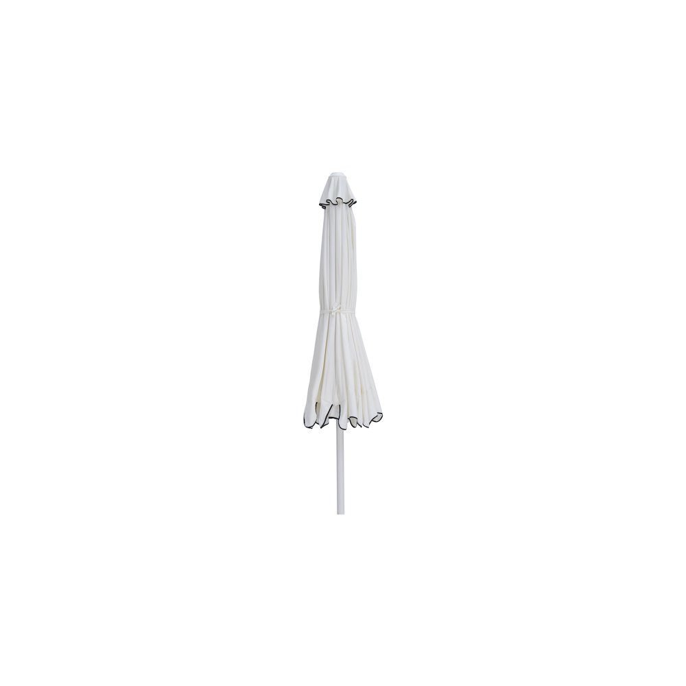 Amalfi White With Black Piping Fabric Patio Umbrellas. Picture 2