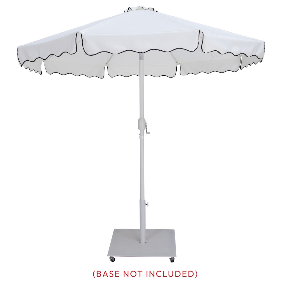 Amalfi White With Black Piping Fabric Patio Umbrellas. Picture 8