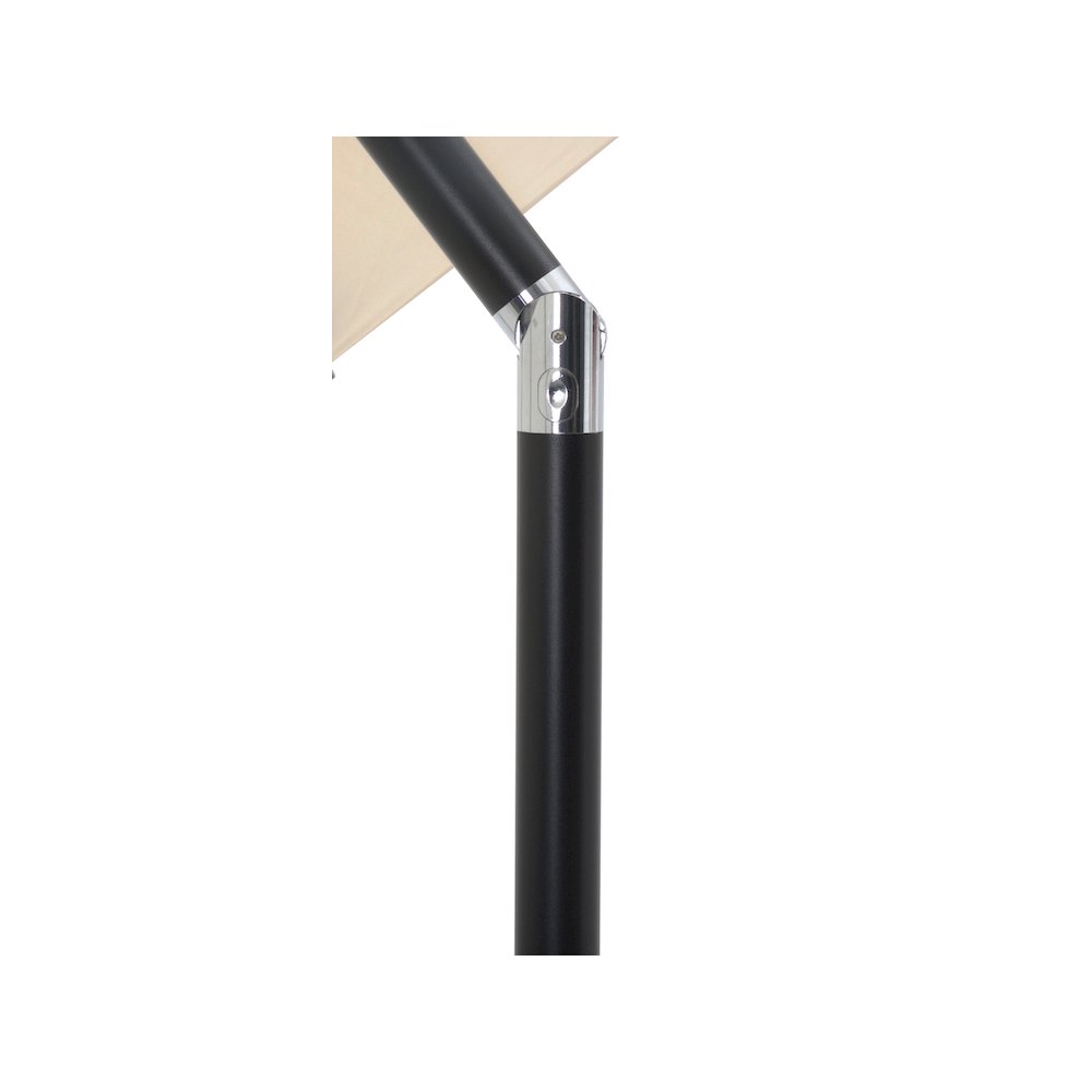 Amalfi Beige With Cream Piping / Matte White Metal Patio Umbrella with Base Sets. Picture 14