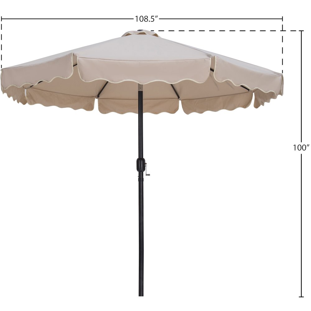 Amalfi Beige With Cream Piping Fabric Patio Umbrellas. Picture 9