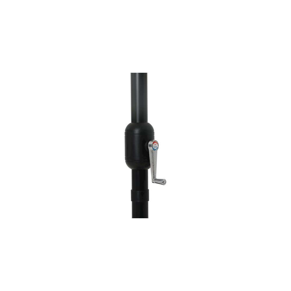 Amalfi Black With Cream Piping / Matte Black Metal Patio Umbrella with Base Sets. Picture 11