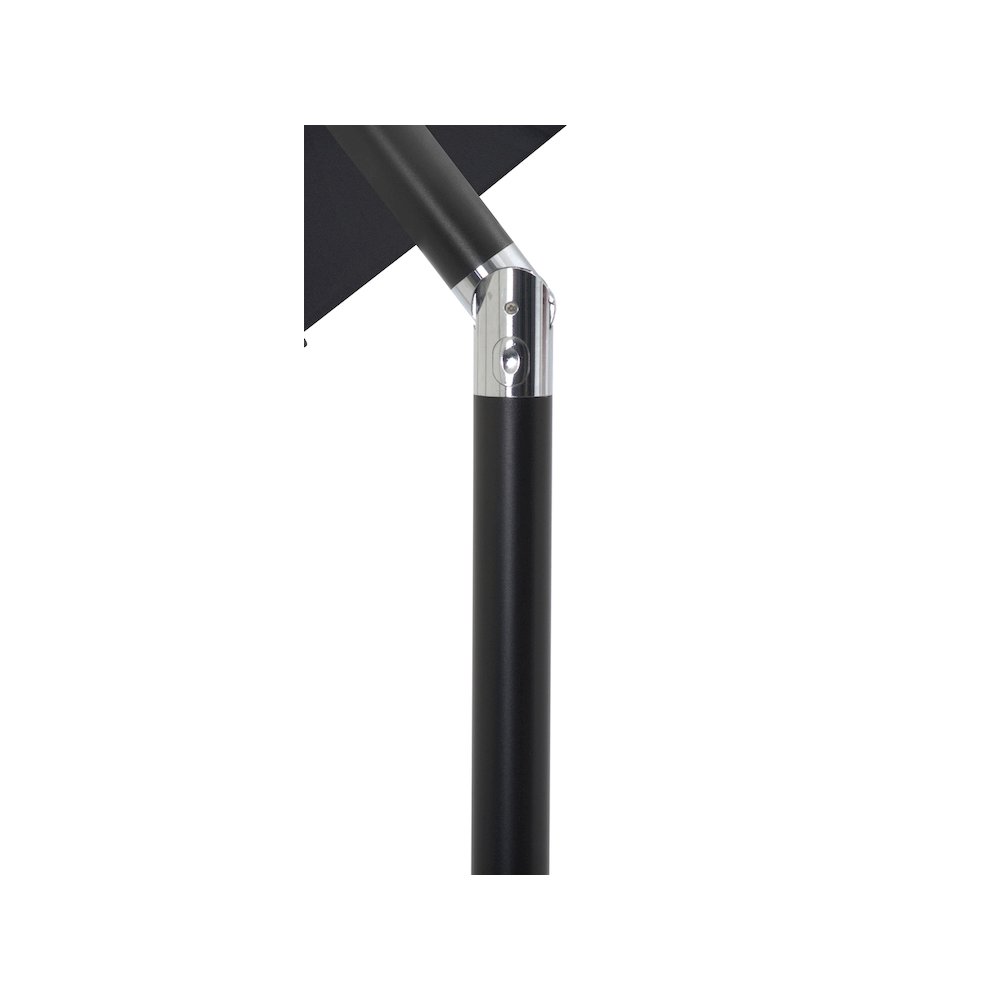 Amalfi Black With Cream Piping / Matte Black Metal Patio Umbrella with Base Sets. Picture 14