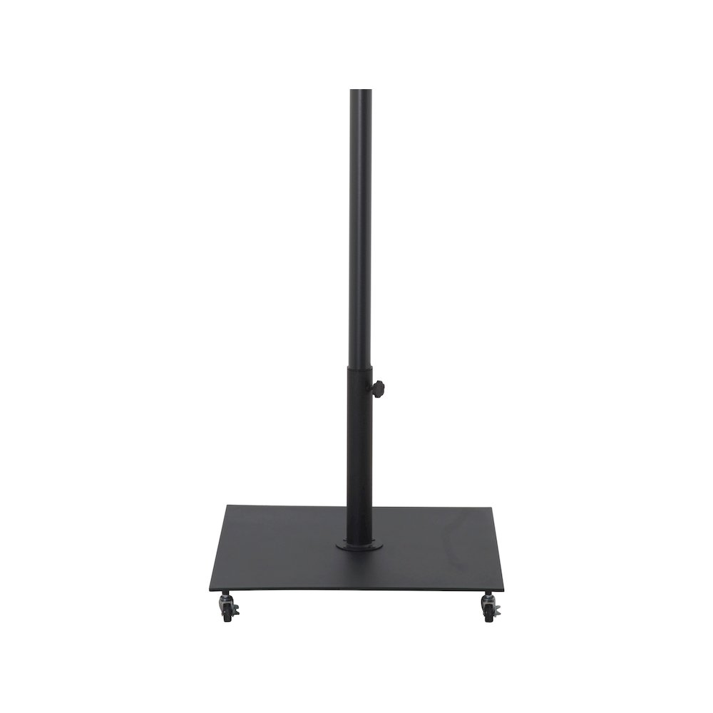 Amalfi Black With Cream Piping / Matte Black Metal Patio Umbrella with Base Sets. Picture 3