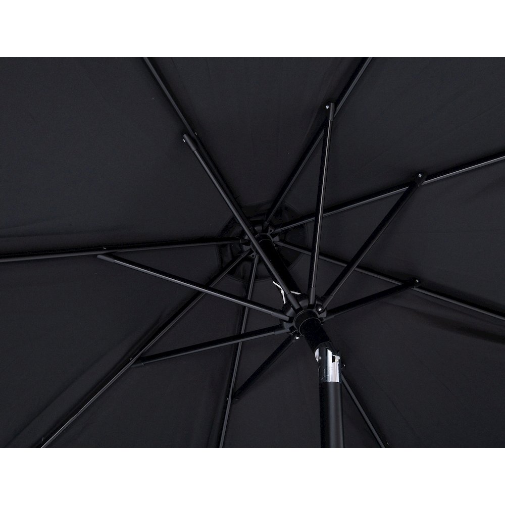 Amalfi Black With Cream Piping / Teak Metal Patio Umbrella with Base Sets. Picture 15