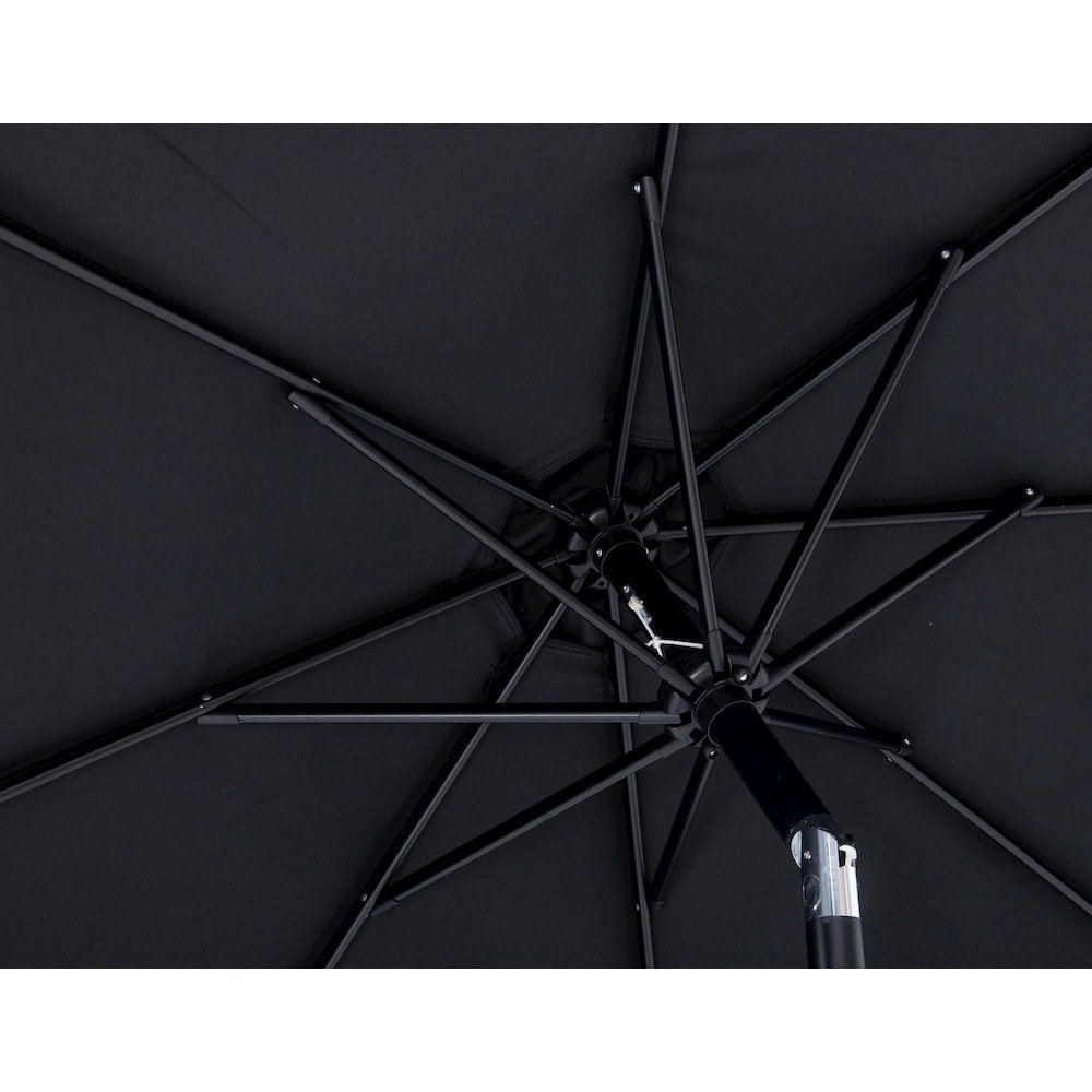 Amalfi Black With Cream Piping Fabric Patio Umbrellas. Picture 6