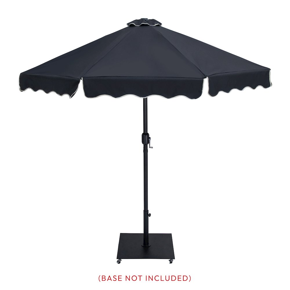 Amalfi Black With Cream Piping Fabric Patio Umbrellas. Picture 8