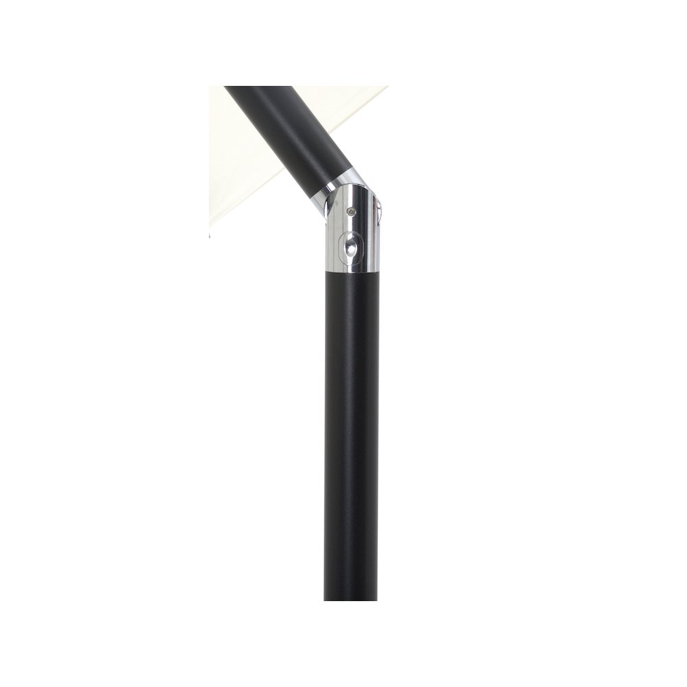 Amalfi White With Black Piping / Matte White Metal Patio Umbrella with Base Sets. Picture 14