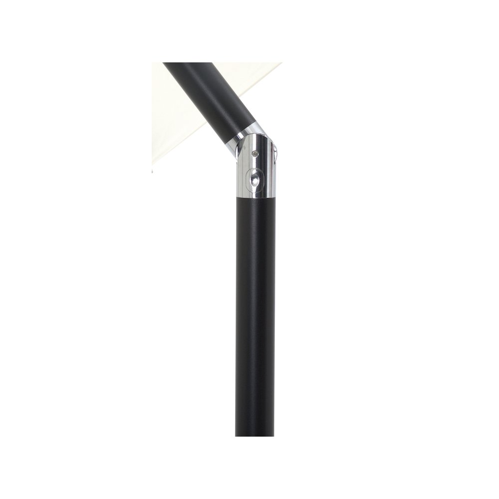 Amalfi White With Black Piping / Matte White Metal Patio Umbrella with Base Sets. Picture 12