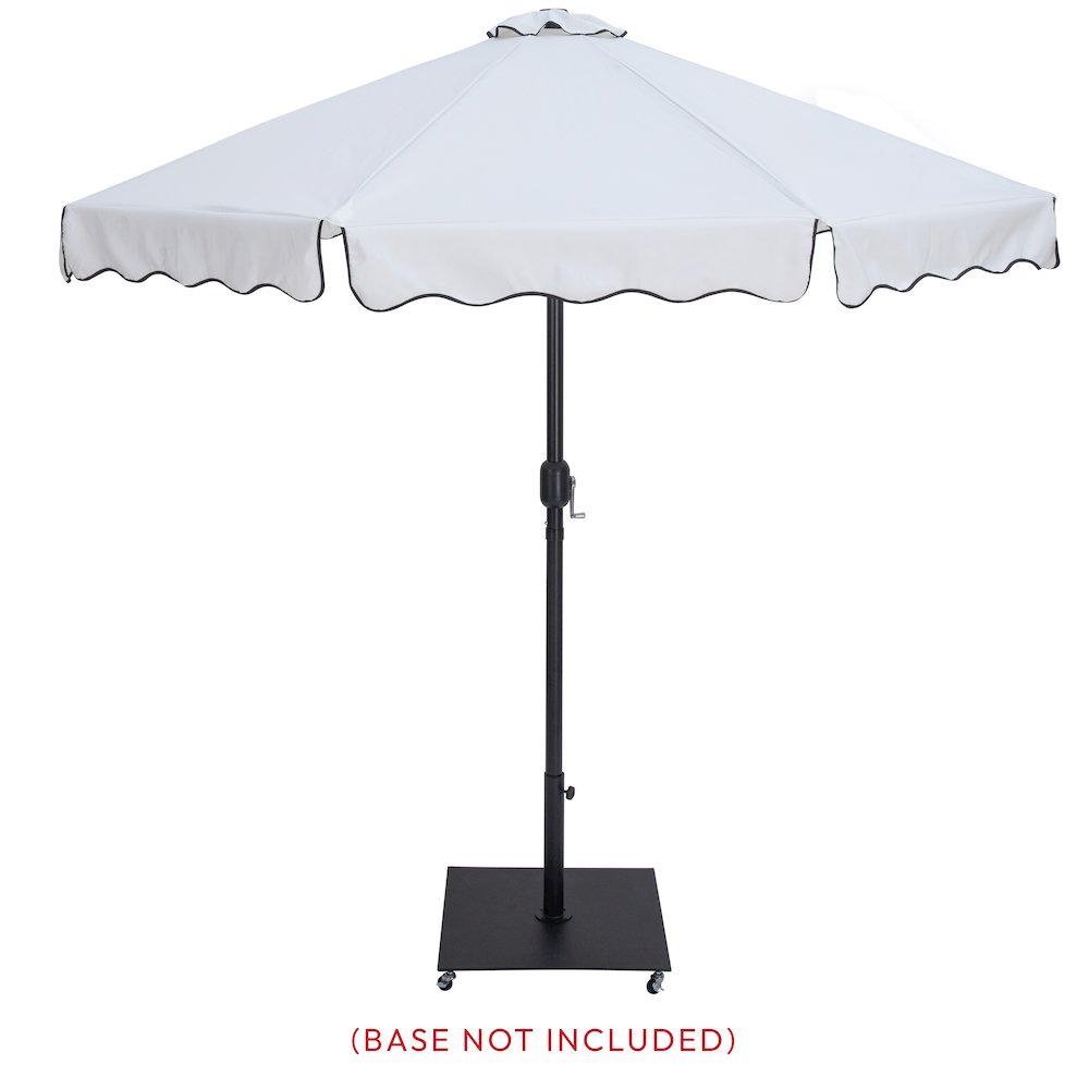 Amalfi White With Black Piping Fabric Patio Umbrellas. Picture 8