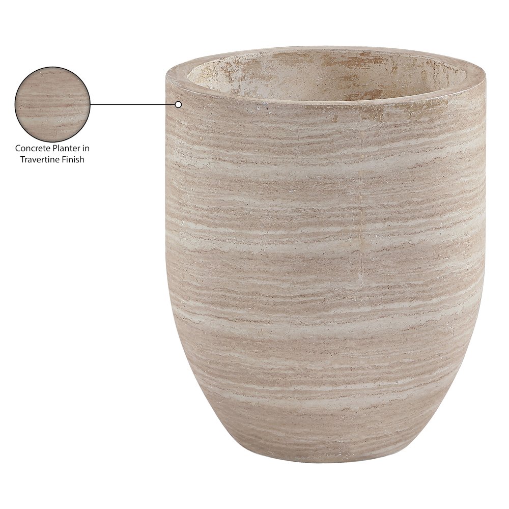 Florique Travertine Indoor / Outdoor Concrete Planter. Picture 9