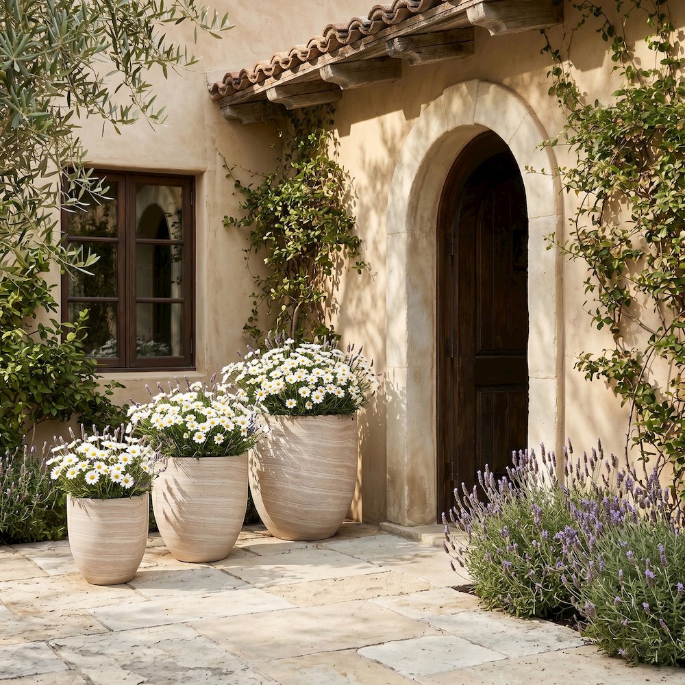 Florique Travertine Indoor / Outdoor Concrete Planter. Picture 3