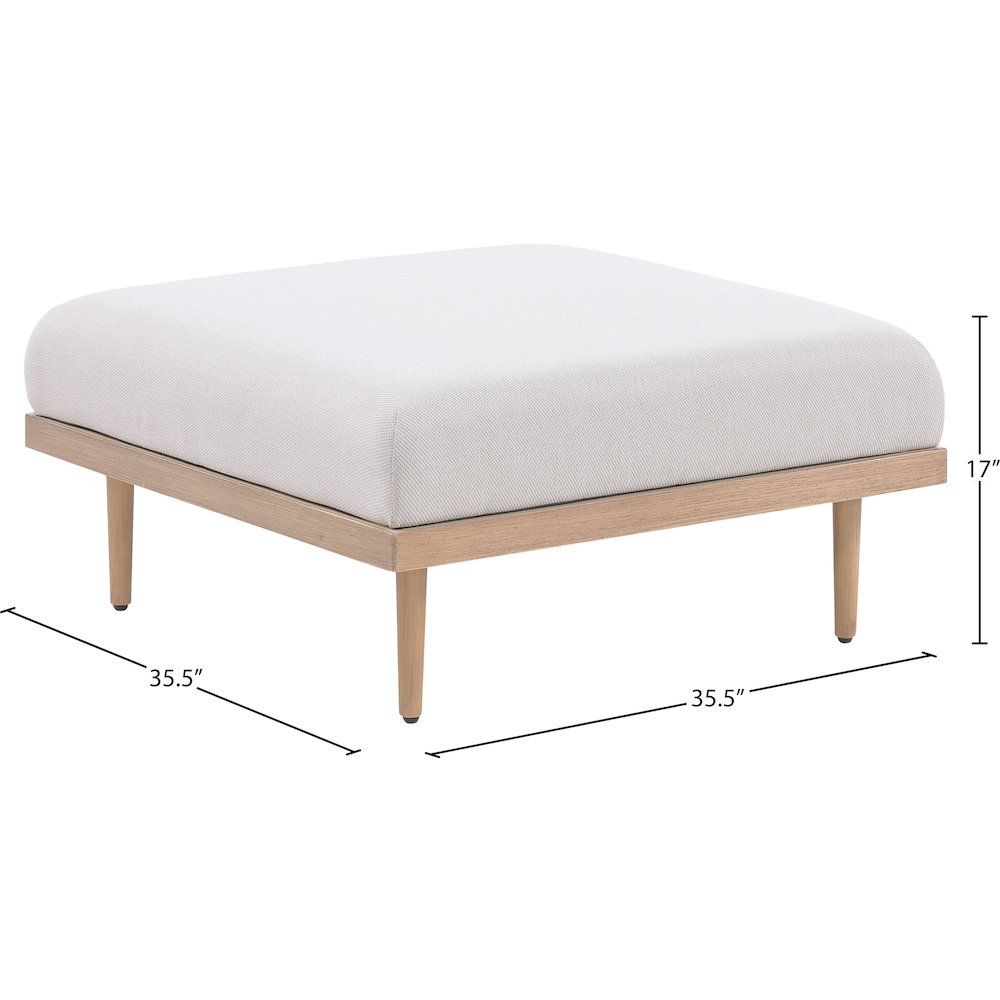 Laguna Beige Water Resistant Fabric Outdoor Modular Ottoman. Picture 2