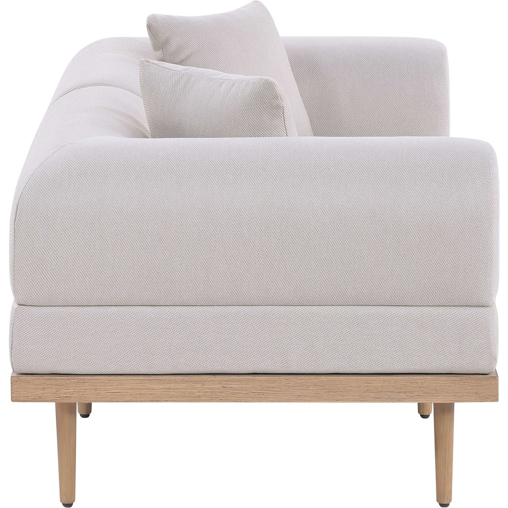 Laguna 71" Beige Water Resistant Fabric 2pc. Outdoor Modular Loveseat. Picture 2