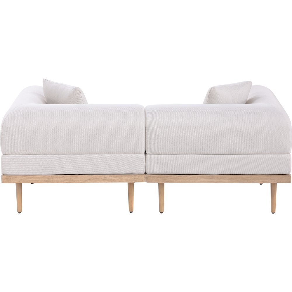 Laguna 71" Beige Water Resistant Fabric 2pc. Outdoor Modular Loveseat. Picture 6