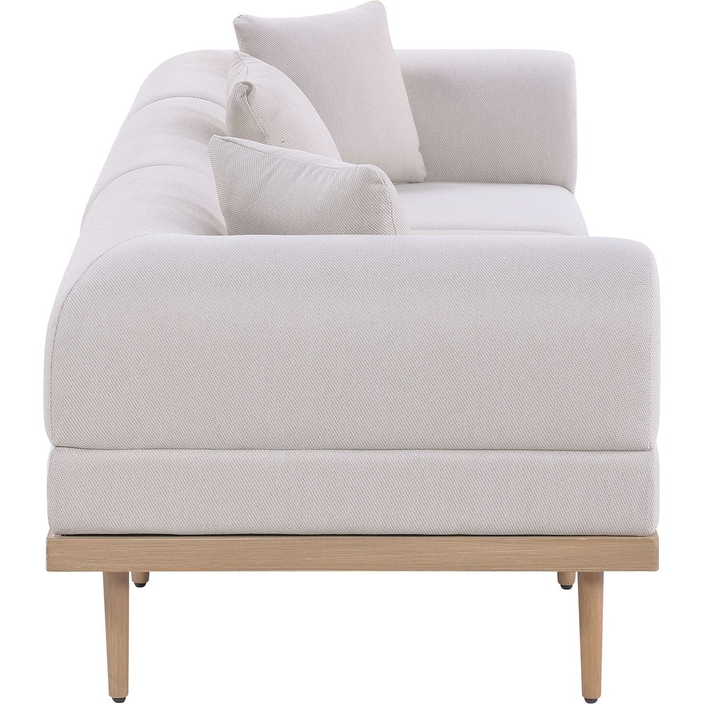 Laguna 106.5" Beige Water Resistant Fabric 3pc. Outdoor Modular Sofa. Picture 2