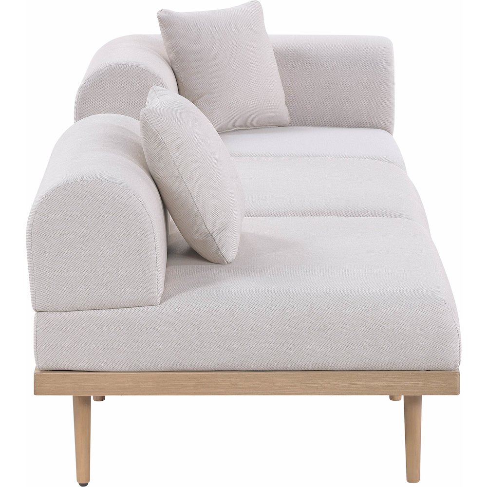 Laguna 106.5" Beige Water Resistant Fabric 3pc. Outdoor Modular Sofa. Picture 2