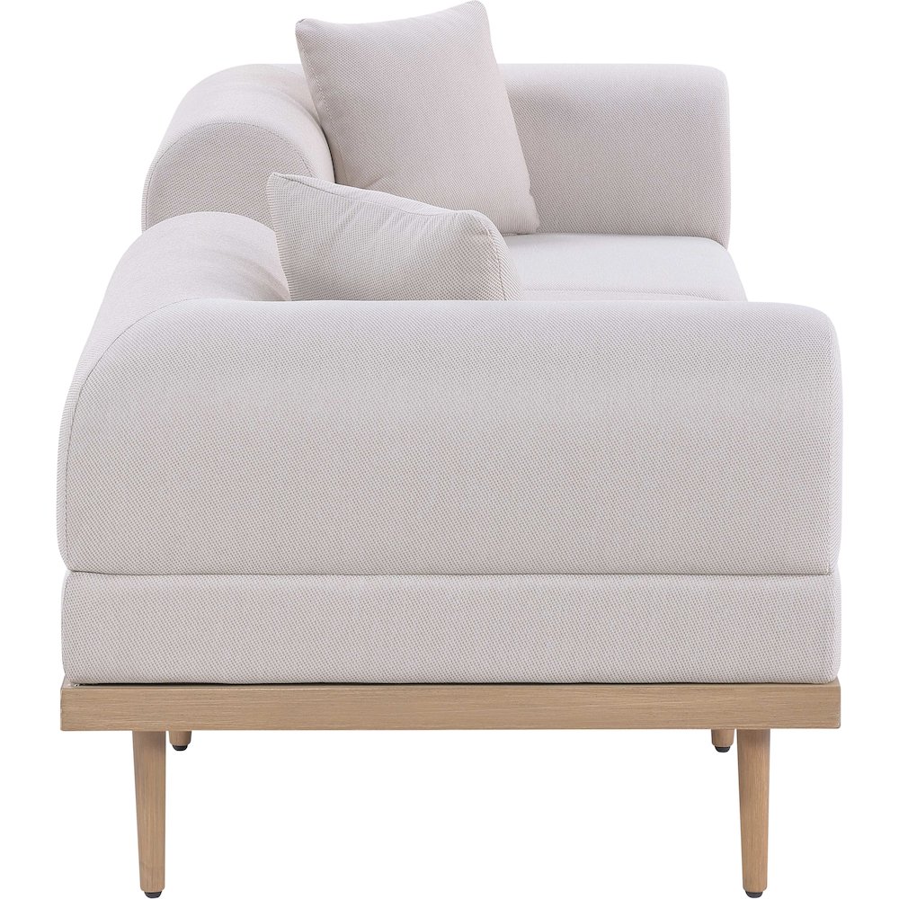 Laguna 106.5" Beige Water Resistant Fabric 3pc. Outdoor Modular Sofa. Picture 2