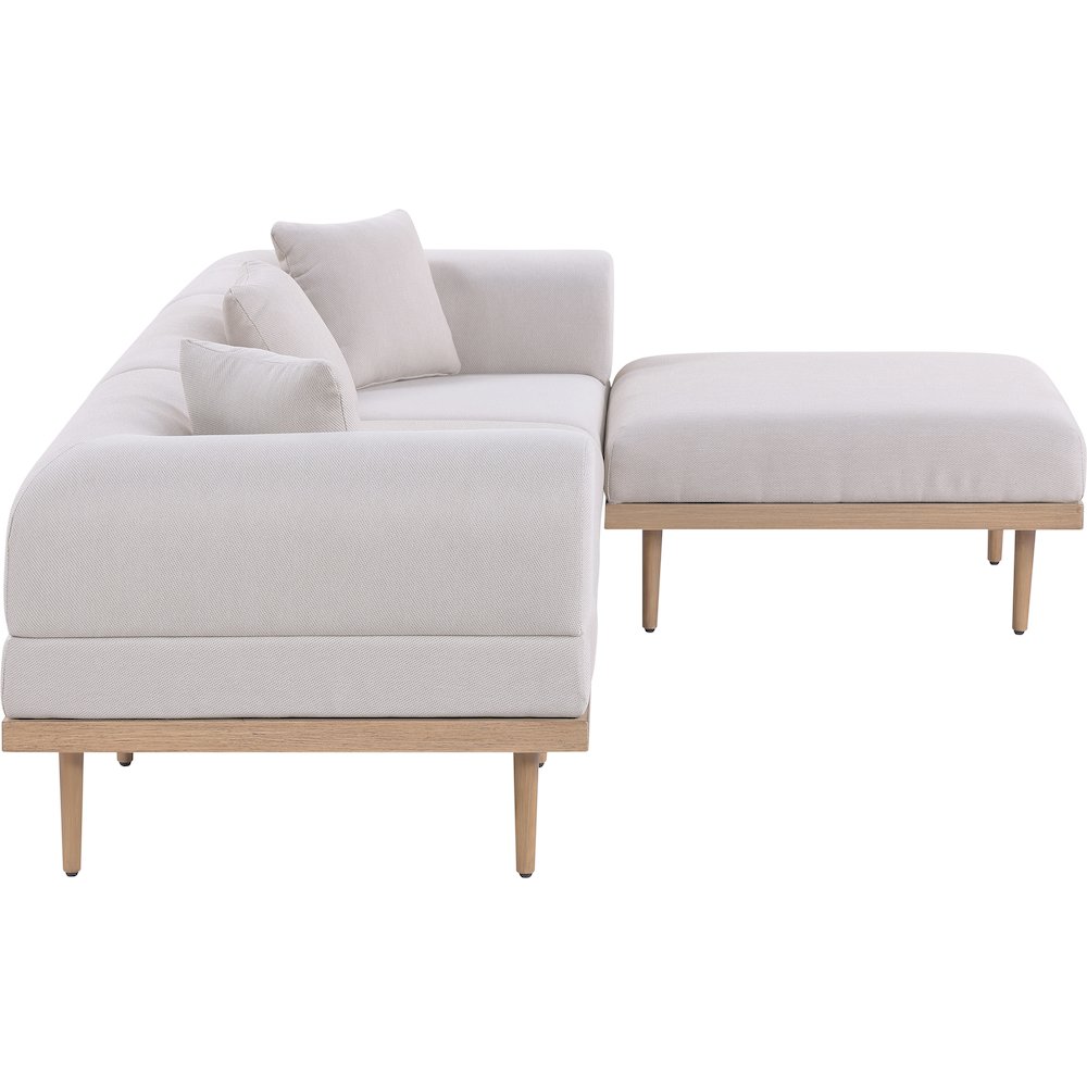 Laguna 106.5" Beige Water Resistant Fabric 4pc. Outdoor Modular Sectional. Picture 2
