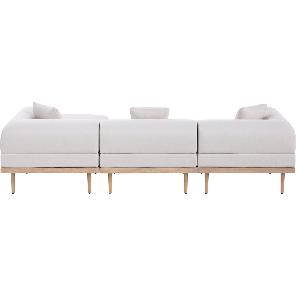 Laguna 106.5" Beige Water Resistant Fabric 4pc. Outdoor Modular Sectional. Picture 6