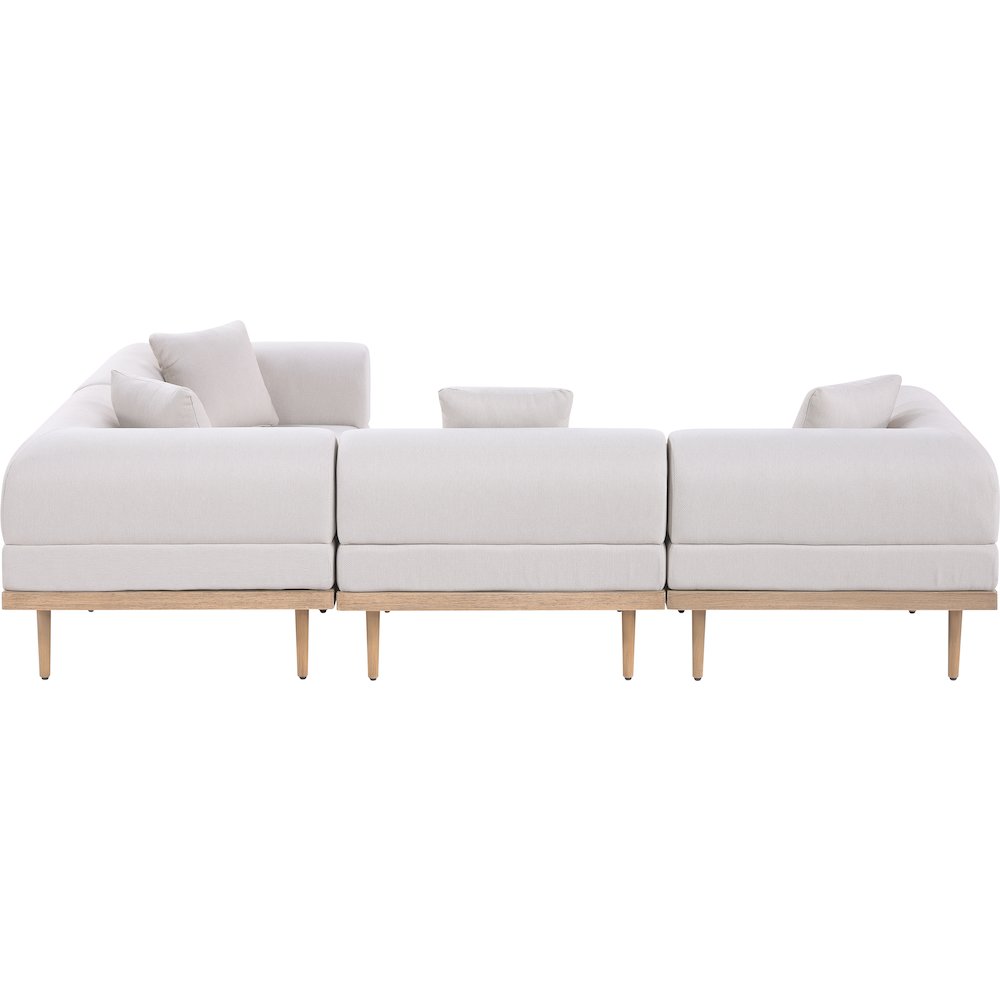 Laguna 106.5" Beige Water Resistant Fabric 4pc. Outdoor Modular Sectional. Picture 6