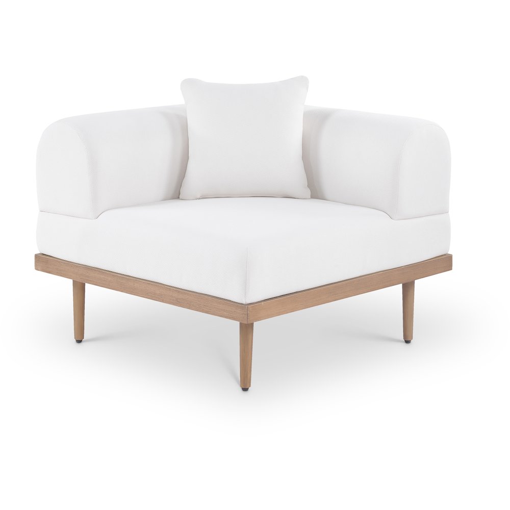 Laguna Cream Water Resistant Fabric Outdoor Modular Corner Chair. Picture 1