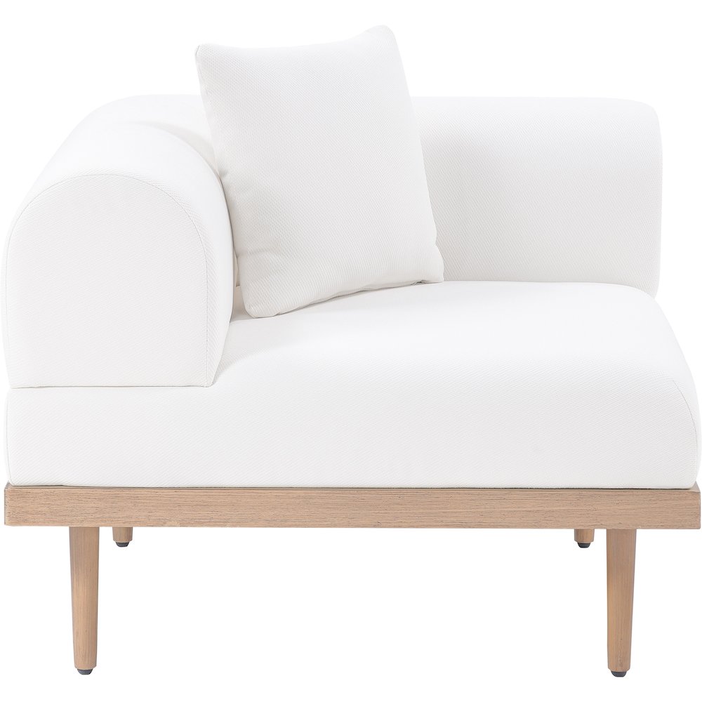 Laguna Cream Water Resistant Fabric Outdoor Modular Corner Chair. Picture 5