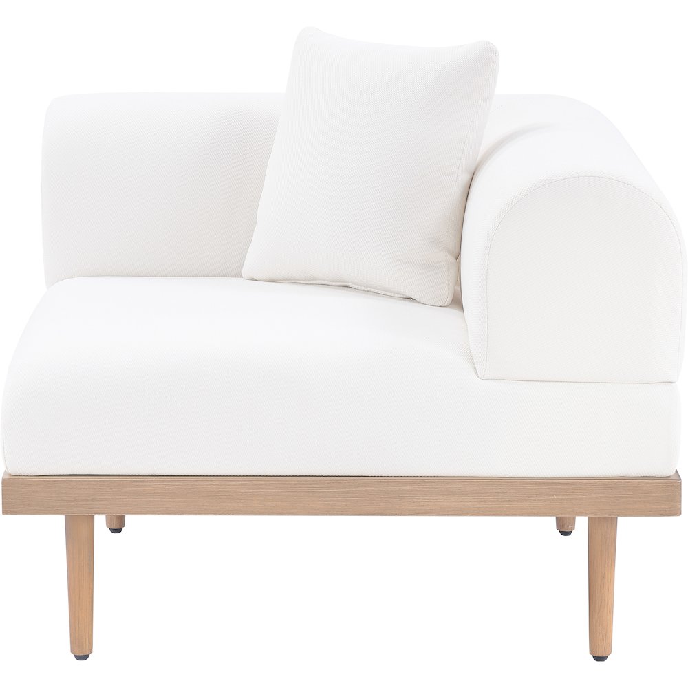Laguna Cream Water Resistant Fabric Outdoor Modular Corner Chair. Picture 2