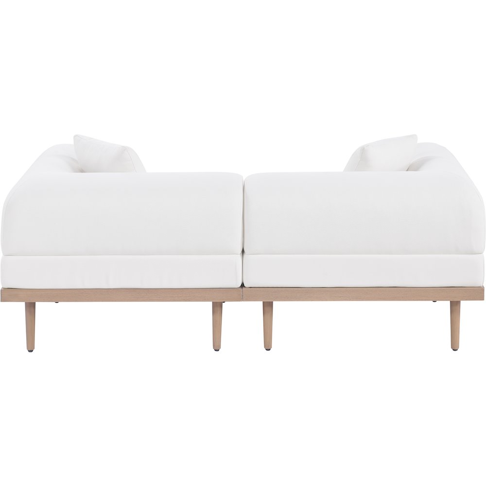 Laguna 71" Cream Water Resistant Fabric 2pc. Outdoor Modular Loveseat. Picture 6